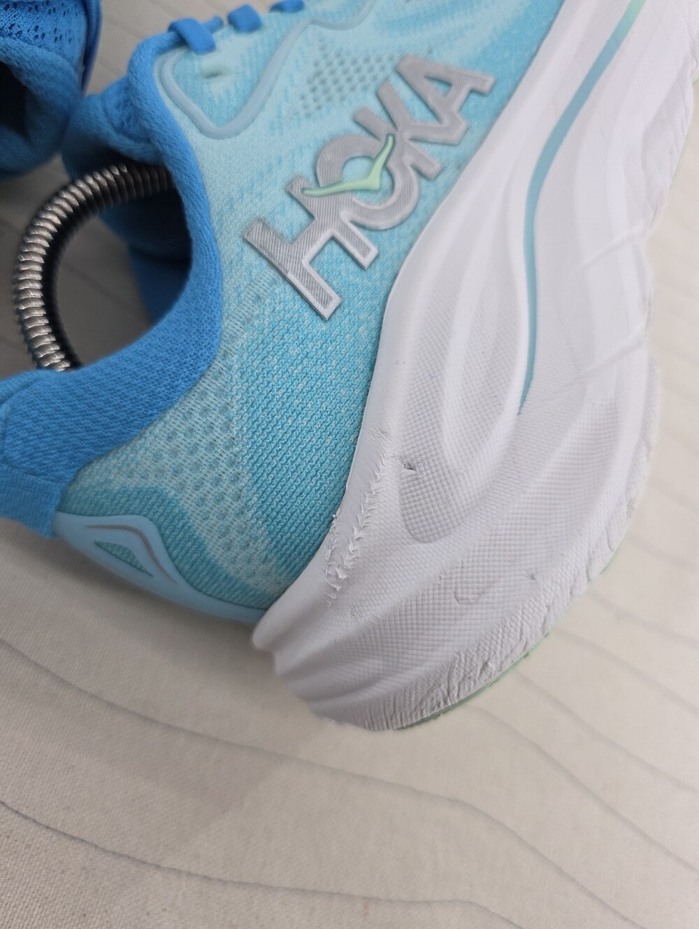 Hoka One One Womens Clifton 10 Blue White Running Walking Shoes Sneakers Sz 8.5B - Picture 11 of 16